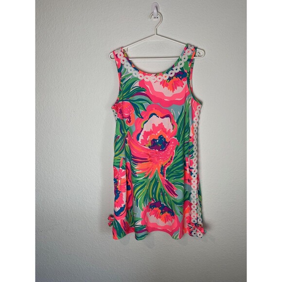 Lilly Pulitzer Dresses & Skirts - Lilly Pulitzer Dress Womens 2 Pink Floral Sleeveless Shift Bow Trim Summer Beach